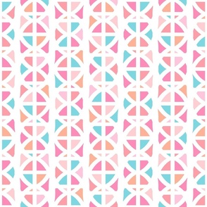 Playful Abstract Geometric in Pink, Turquoise, and Orange - Medium - Bright Colors, Tween, Colorful Kid's Room, 