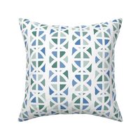 Playful Abstract Geometric in Muted Blue and Green - Medium - Boy's Room,  Blue-Gray and Sage Green, Modern Geometric