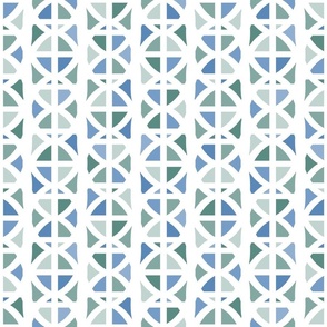 Playful Abstract Geometric in Muted Blue and Green - Medium - Boy's Room,  Blue-Gray and Sage Green, Modern Geometric