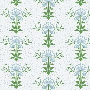 Mughal flower green and blue