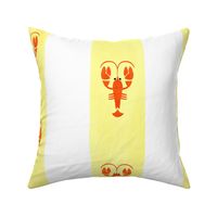 Lobster On Yellow Stripes - medium scale