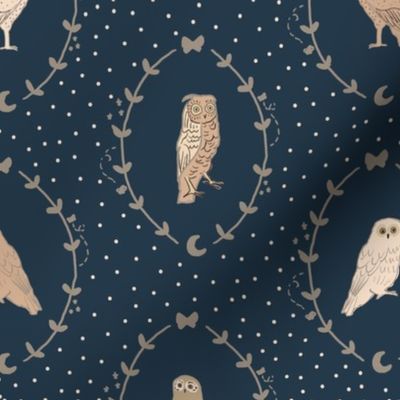 owl portrait, navy