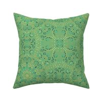 Kaleidoscope Garden Dull Lime Green with Embroidery Illusion