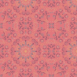 Kaleidoscope Garden Medium Pink with Embroidery Illusion