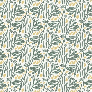 Sunny Savannah Botanicals - Vibrant Leaf and Dot Pattern for Fresh Textile Design