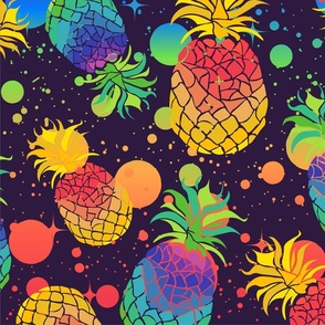 Pineapple with rainbows