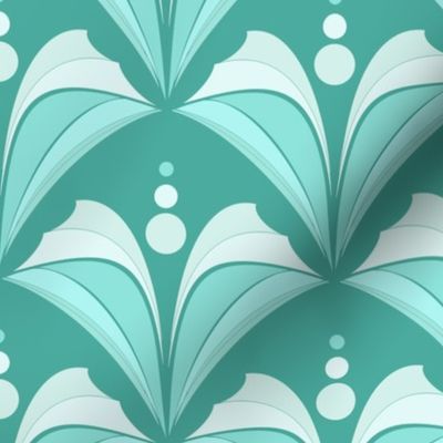 [Medium] Books Bubble Retro Teal on Teal