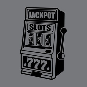 JACKPOT! Lucky Slot Machine, Las Vegas Casino, Gambling, Black & Gray