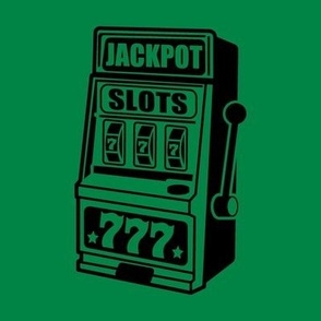 JACKPOT! Lucky Slot Machine, Las Vegas Casino, Gambling, Black & Green