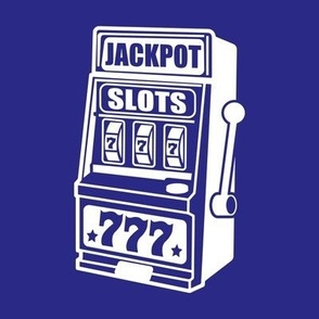 JACKPOT! Lucky Slot Machine, Las Vegas Casino, Gambling, Blue & White