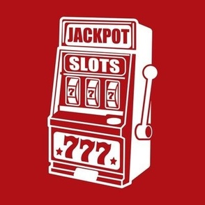 JACKPOT! Lucky Slot Machine, Las Vegas Casino, Gambling, Red & White