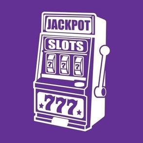 JACKPOT! Lucky Slot Machine, Las Vegas Casino, Gambling, Purple & White