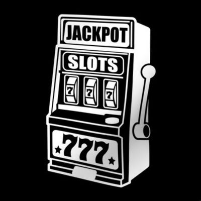 JACKPOT! Lucky Slot Machine, Las Vegas Casino, Gambling, White & Black