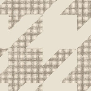houndstooth weave - grey brown, pale grey chalk 02 - hand drawn textured geometric plaid