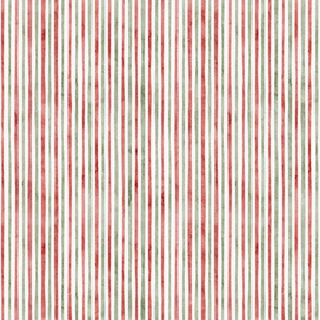 juicy strawberry coordinate small - watercolor red and green thin stripe - watercolor stripe fabric and wallpaper