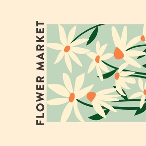 Flower Market - Copenhagen Floral Wall Art / Tea Towel