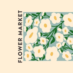 Flower Market - Helsinki Floral Wall Art / Tea Towel