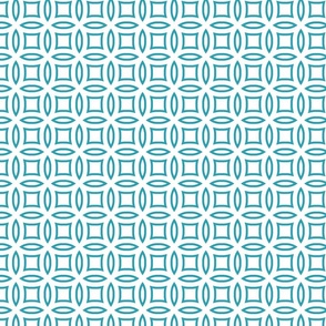 Seamless beautiful tile pattern with blue circles and squares on white background