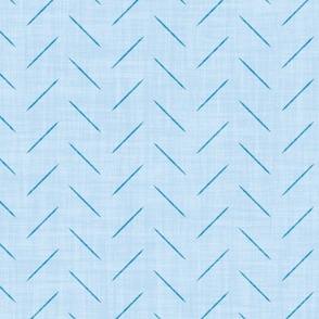 Minimal herringbone on linen texture simple electric blue arrow lines on distressed off white