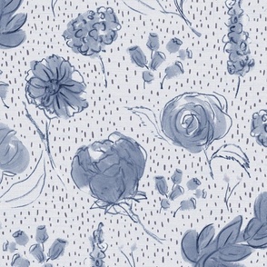 Texture Floral pattern- blue