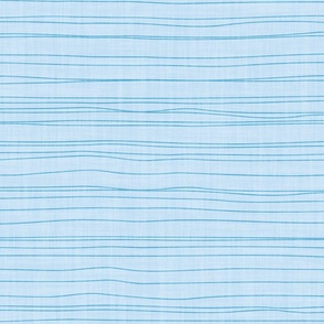 Hand drawn horizontal lines on linen texture minimal electric blue organic stripes on off white