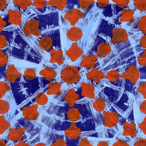 Mandala Tie Dye Blue and Orange