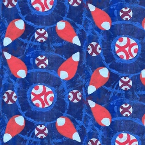 Abstract Motifs on Blue