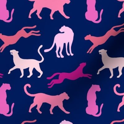 Pink Cheetahs on Blue