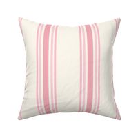 Medium - Pink stripes on cream - 5 stripes - classic coastal neutral wallpaper - Farmhouse ticking stripe