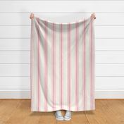 Medium - Pink stripes on cream - 5 stripes - classic coastal neutral wallpaper - Farmhouse ticking stripe