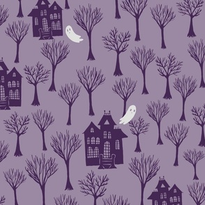 Haunted House Purple Mono