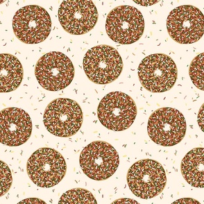 Chocolate Sprinkle Donuts in Cream - Large