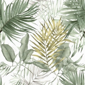 Emerald Oasis: Vibrant Tropical Palm Leaf Pattern