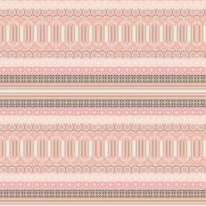 boho stripes horizontal rose anthracite natural 