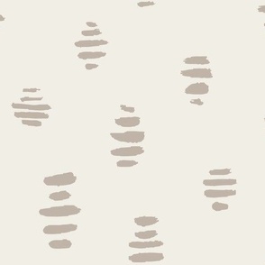 Minimal brush strokes | Medium Scale | Light Eggshell, Beige Brown