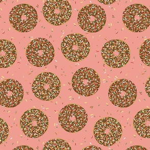 Chocolate Sprinkle Donuts in Pink - Large