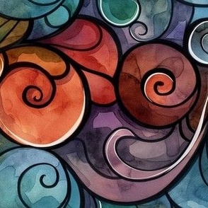 Abstract Watercolor Swirls Texture