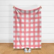 (L) Watercolor Gingham Plaid in Coral Pink