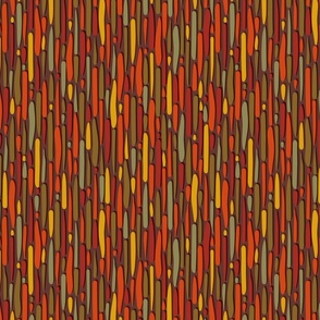 Abstract Lines and Stripes in Red Green Gold and Brown on Burgundy - Medium
