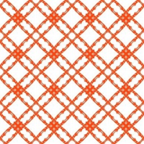 Little star weave in orange and white. Extra small scale