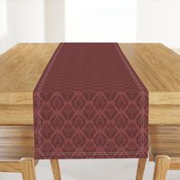 Damask with floral and leaf motifs in burgundy on antique rose - small