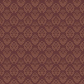 Damask in Burgundy and Rust - Small Version