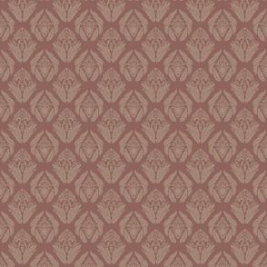 Damask in Cinnamon and Taupe - Small Version