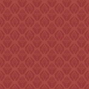 Damask in Coral and Red - Small Version