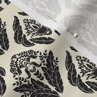 Damask in Ivory and Ink - Small Version