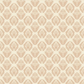 Damask in Ivory and Light Taupe - Small Version