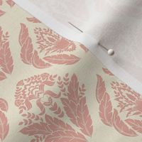 Damask in Ivory and Vintage Rose - Small Version
