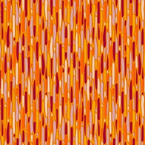 Abstract Lines and Stripes With Texture in Pink Mauve and Burgundy on Orange - Medium