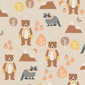 Autumn/Fall Adventure with Bear and Racoon