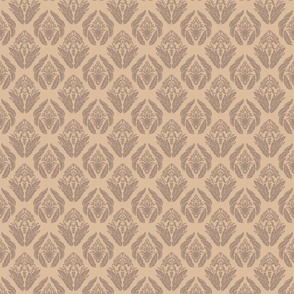 Damask in Light Taupe and Taupe - Small Version